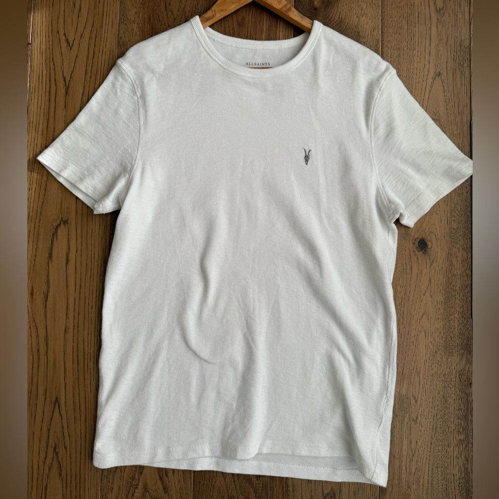 All Saints White Short Sleeve Tee